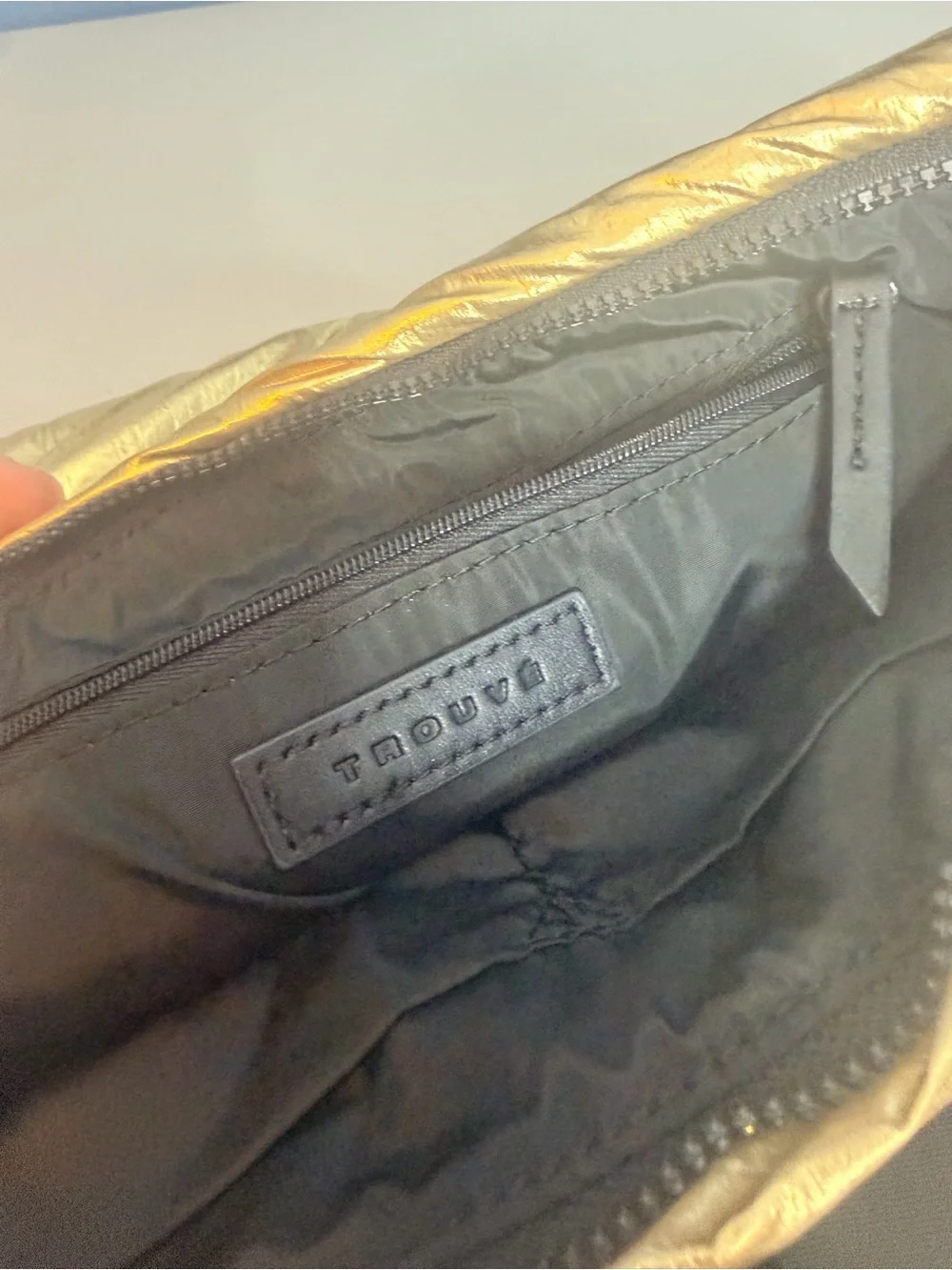 Trouvé Athleisure Crossbody Gold Quilted Puffer Clutch Bag - new
